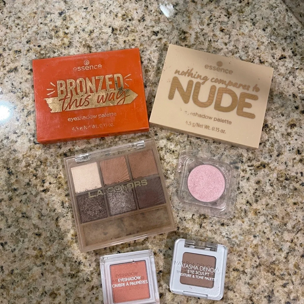 Natasha Denona Essence L.A. Colors ColourPop Eyeshadow Singles Palette Bundle